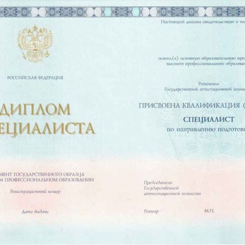 Диплом специалиста ВУЗ 2012-2013